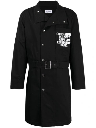 Honey Fucking Dijon Slogan-print Cotton Coat In Black