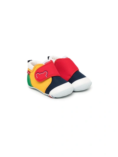 Miki House Babies' Colour-block Touch Strap Sneakers In Multicolour