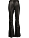 SPANX FAUX-LEATHER FOUR-POCKET FLARED TROUSERS
