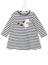 Familiar Stripe-print Dress In White