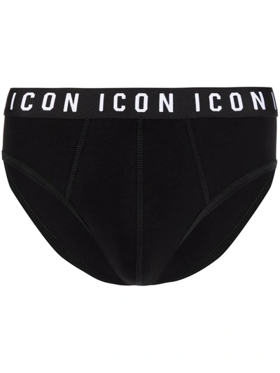 Dsquared2 Icon-waistband Briefs In Black