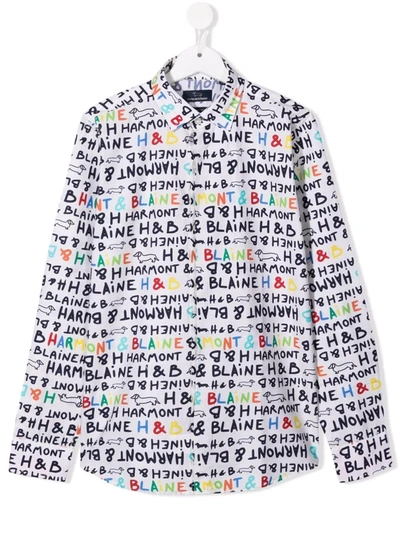 Harmont & Blaine Junior Teen Logo Print Shirt In White