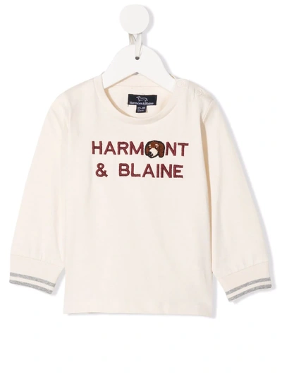 Harmont & Blaine Junior Babies' Logo Print Sweatshirt In Neutrals