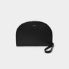 Apc A.p.c. Women Black Leather Mini Demi Lune Shoulder Bag In Black