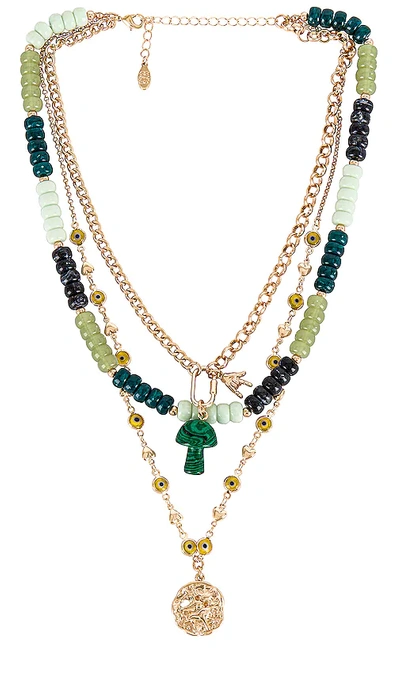 8 Other Reasons Green Scene Layered Necklace