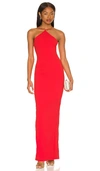 Nookie Trinity Halter Gown In Cherry