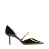 Jimmy Choo Aurelie 65 Patent Leather Pumps With Applied Pearls In Black