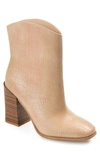 Journee Collection Brekkin Croc Embossed Tru Comfort Foam Western Bootie In Tan