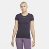 Nike Dri-fit Adv Aura Women's Slim-fit Short-sleeve Top In Cave Purple,reflect Silver