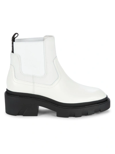 Ash Women's Mastro Leather Pull-on Combat Boots In White