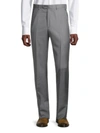 Santorelli Loro Piana Wool Regular Fit Dress Pants In Grey