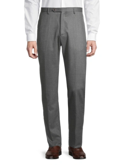 Zanella Men's Noah Classic Stretch Wool Pants In Medium Grey