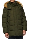 Marc New York Men's Conway Faux-fur Trim Down Parka In Military