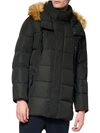 Marc New York Men's Parka With Faux Fur Trimmed Hood & Fleece Bib In Black