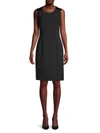 Hugo Boss Dristie Sleeveless Stretch Wool Sheath Dress In Black