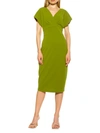 Alexia Admor Naomi Drape Surplice Neck Sheath Dress In Sage