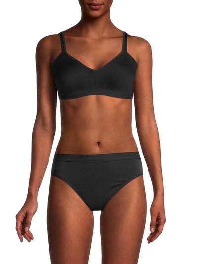 Warner's Women's Easy Does It Wire-free Bra In Rich Black