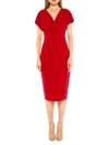 Alexia Admor Naomi Drape Surplice Neck Sheath Dress In Red