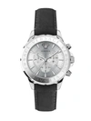 VERSACE MEN'S CHRONO SIGNATURE STAINLESS STEEL & LEATHER CHRONOGRAPH WATCH