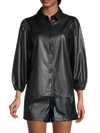 BCBGENERATION WOMEN'S FAUX LEATHER SHIRT