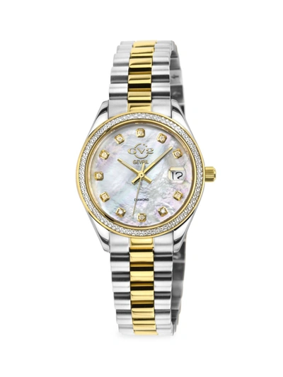 Gv2 Women's Turin Stainless Steel, Mother-of-pearl & Diamond Bracelet Watch In Neutral