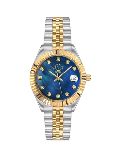 Gv2 Women's Naples 34mm Stainless Steel, Mother-of-pearl & Diamond Bracelet Watch In Neutral
