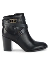 Tommy Hilfiger Darhla Womens Faux Leather Strappy Ankle Boots In Black