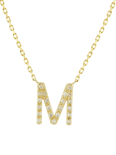 Saks Fifth Avenue Women's 14k Yellow Gold & Diamond Initial Pendant Necklace In Letter M