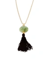 KENNETH JAY LANE WOMEN'S 22K GOLD ELECTROPLATED SILK TASSEL NECKLACE