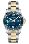 Longines Hydroconquest Automatic Black Dial Mens Watch L3.781.3.56.7 In Blue/ Gold/ Silver