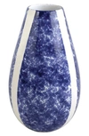Vietri Santorini Sponged Vase In Blue