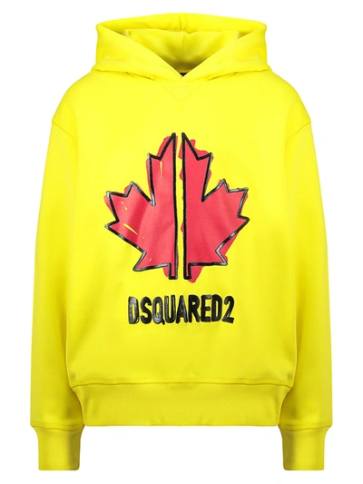 Dsquared2 Kids Hoodie In Yellow