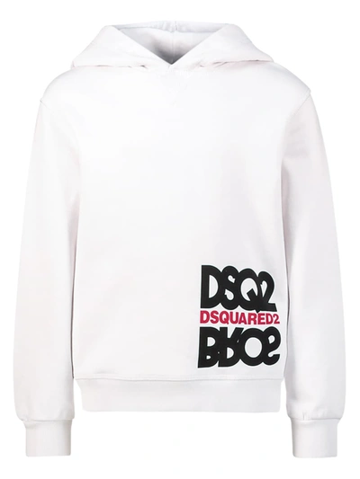 Dsquared2 Kids' Cotton Hoodie In White