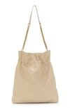 Vince Camuto Cayra Leather Bucket Bag In Bone