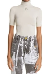 Off-white Logo Second Skin Turtleneck Top In Light Grey