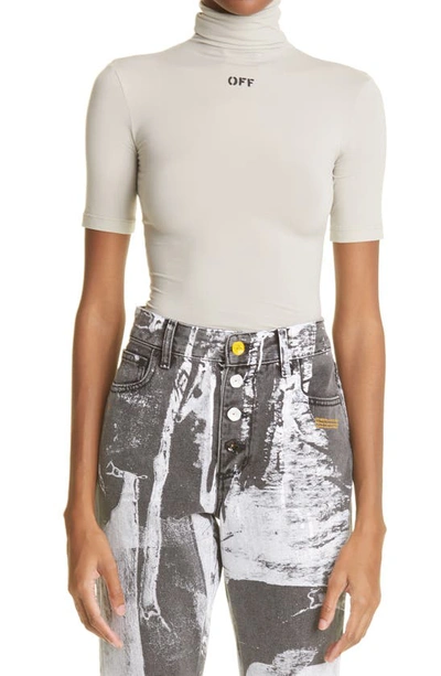 Off-white Logo Second Skin Turtleneck Top In Grey