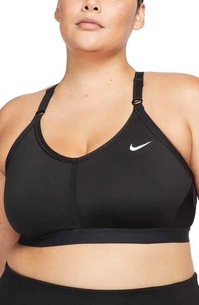 Nike Women's Indy Light-support Padded V-neck Sports Bra (plus Size) In Black