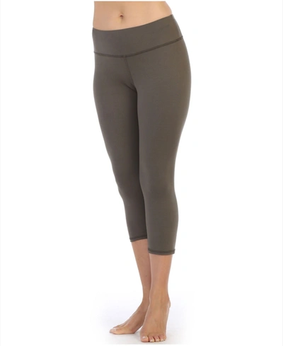 American Fitness Couture High Waist Three-fourth Compression Leggings In Taupe