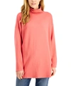 Eileen Fisher High Funnel Neck Tunic Sweater In Papaya