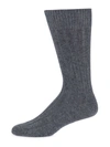 Marcoliani Ribbed Cashmere Socks In Flannel Grey
