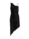 Alice And Olivia Landon Asymmetric Draped Open-back Dress In Black