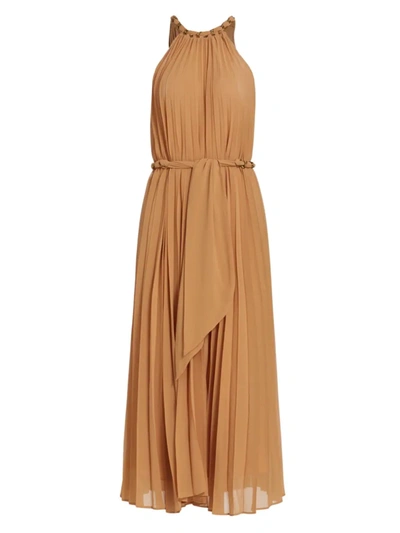 Zimmermann Women's Sunray Pleated Midi Dress In Biscuit