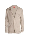 Isaia Wool Sweater Jacket In Light Beig