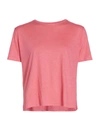 Majestic Soft Touch Short-sleeve Crewneck T-shirt In Fuschia