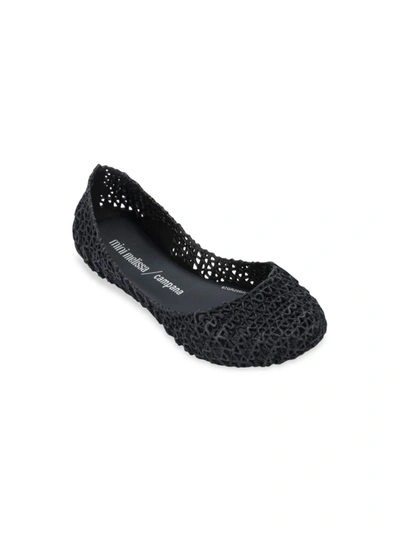 Mini Melissa Kids' Little Girl's Mini Campana Papel Flats In Black