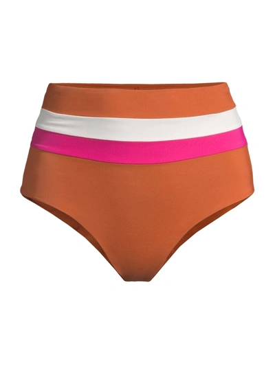 L*space L Space Striped Bikini Bottoms In Amb/bou/cr