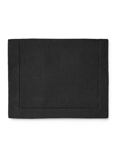 Sferra Festival Square Linen Table Runner In Black