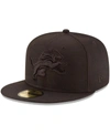 New Era Men's Detroit Lions Black On Black 59fifty Fitted Hat In Black