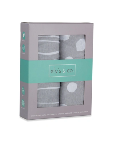 Ely's & Co. Cotton Jersey Knit Changing Pad Cover Set And Cradle Sheet Set 2 Pack In Gray