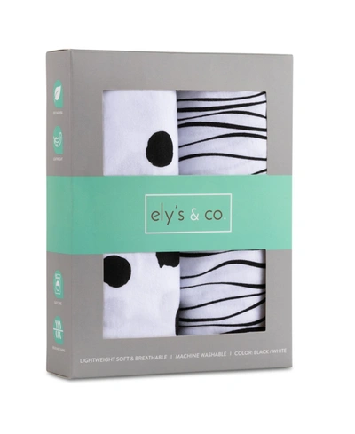 Ely's & Co. Cotton Jersey Bassinet Sheet Set 2 Pack In Black